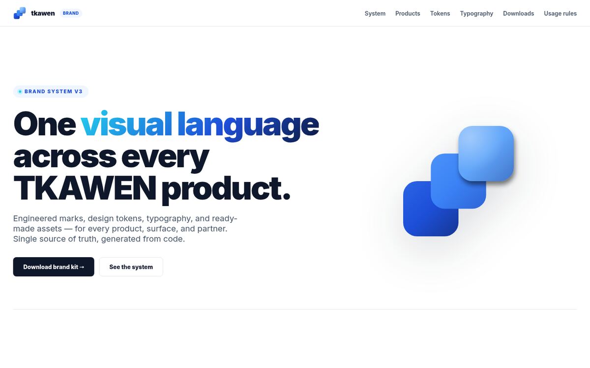 TKAWEN Brand — screenshot