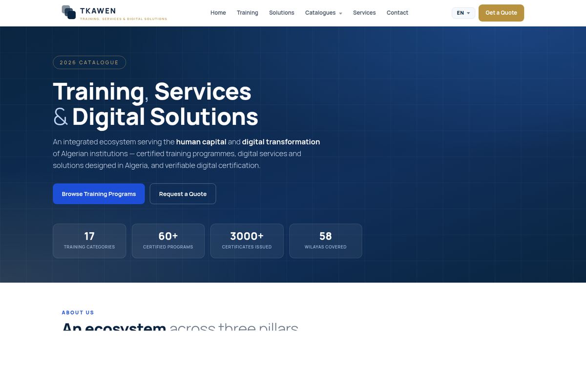 TKAWEN Catalogue — screenshot